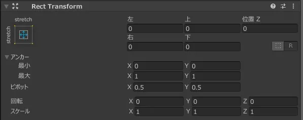Unityの座標や拡大率設定