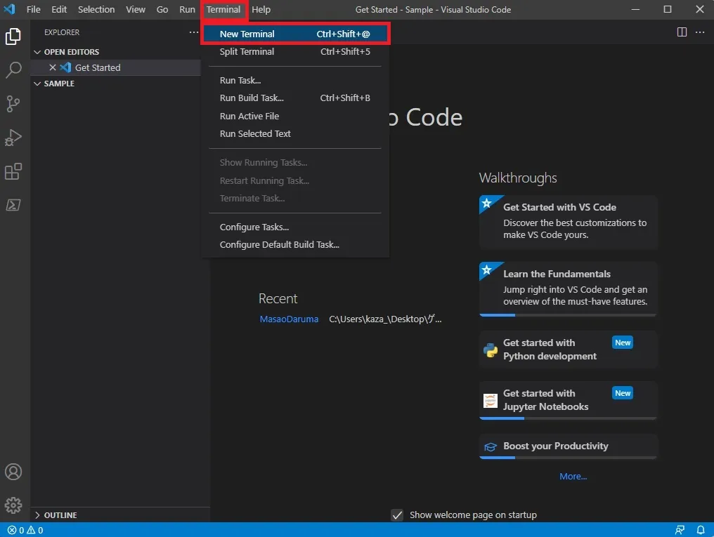 ターミナル起動