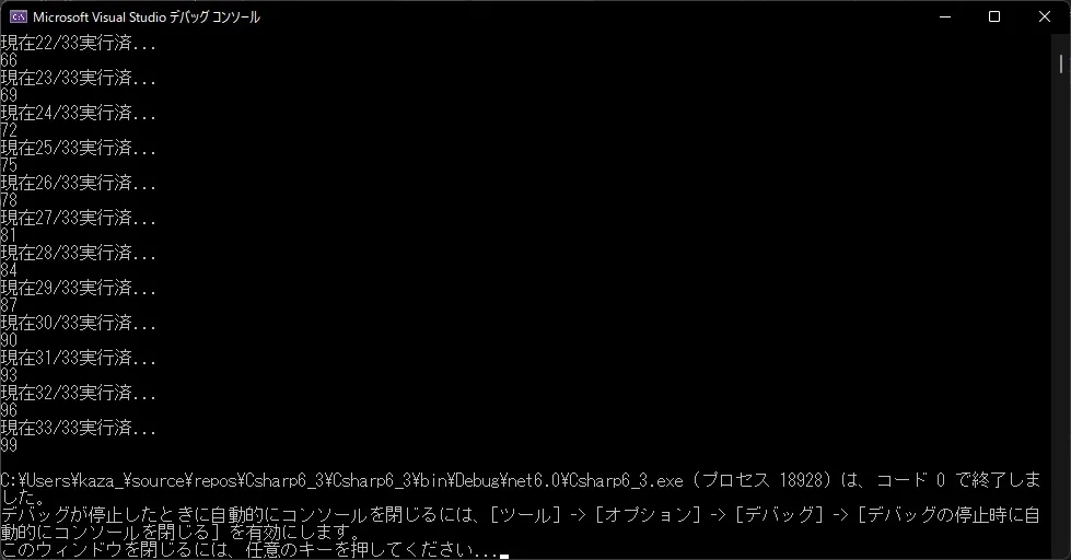 進捗率の表示結果